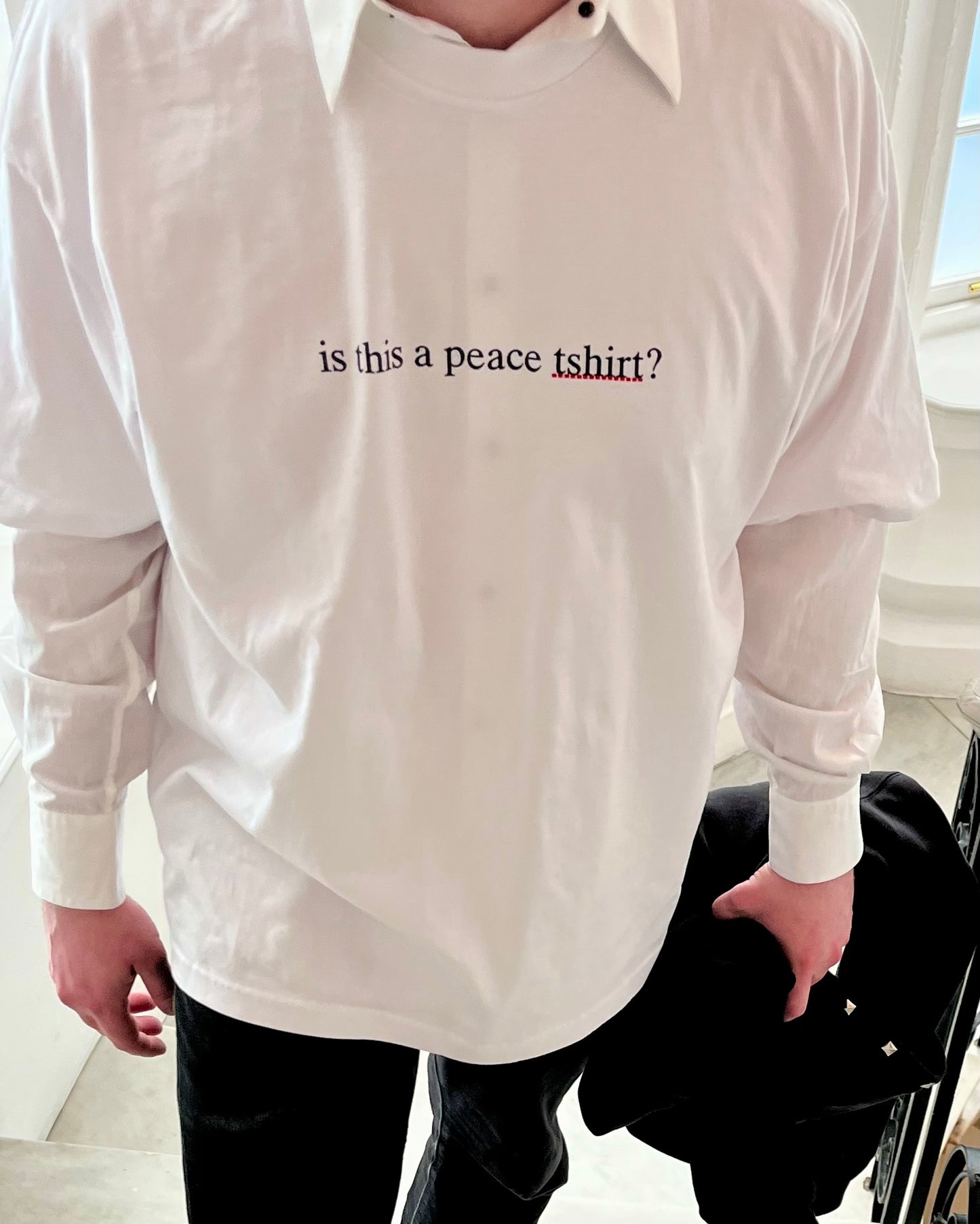 is this a peace tshirt? (Setlist Back Print - White)